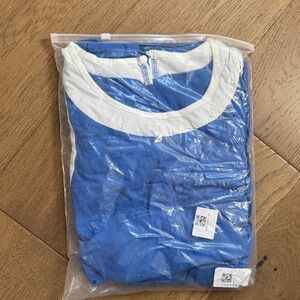 Lohnr Blue and White Split Dress Set